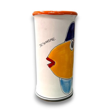 Portabicchieri ceramica siciliana Pesce Folk Portabicchieri ceramica siciliana Pesce Folk